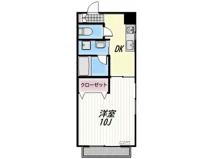 FLAT山王(1DK/1階)の間取り写真