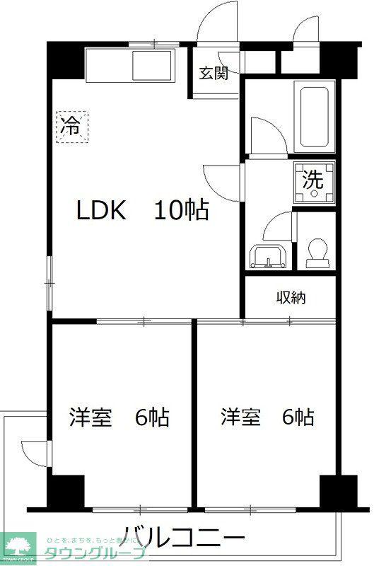 メゾンドパリス(2LDK/2階)の間取り写真