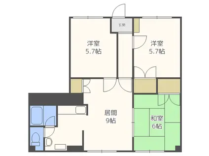 志田ハイツ(3LDK/1階)の間取り写真