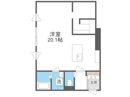 ピオネロ月寒(ワンルーム/3階)の間取り写真