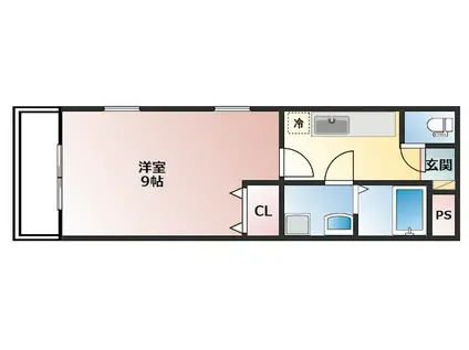 ガーデンヒルズ萩原(1K/3階)の間取り写真