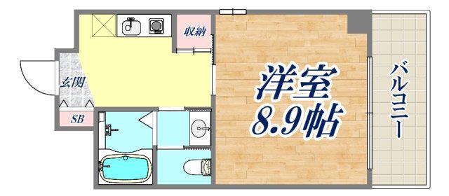 サテライト王子公園(1K/3階)の間取り写真