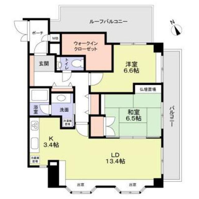 ルベール・デュ・ソレイユ(2LDK/4階)の間取り写真