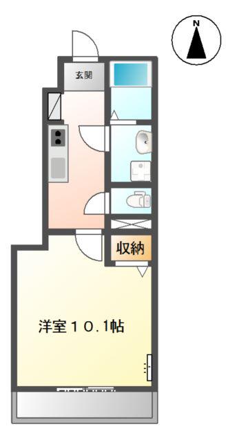 フィオーレ(1K/1階)の間取り写真