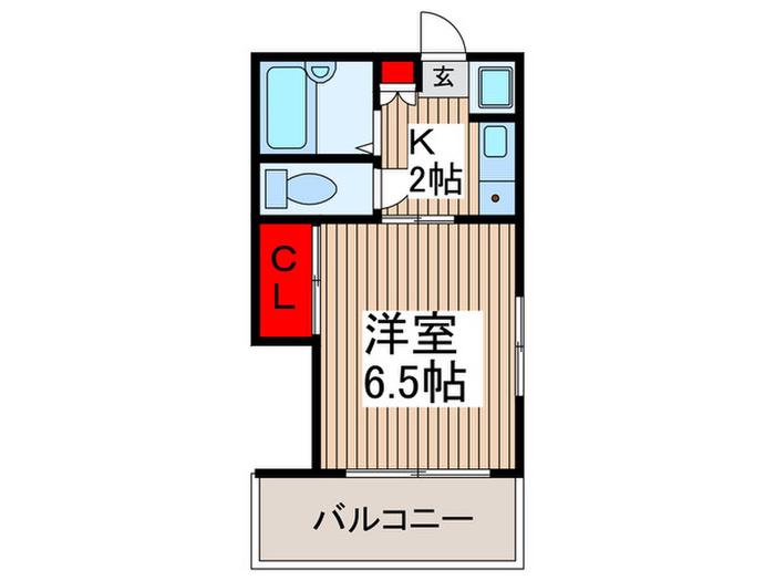 メゾンエトワール(1K/2階)の間取り写真
