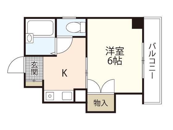 岸保ビル(1K/5階)の間取り写真