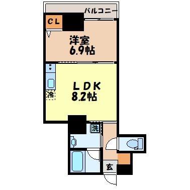 CASA EBANISTA(1LDK/9階)の間取り写真