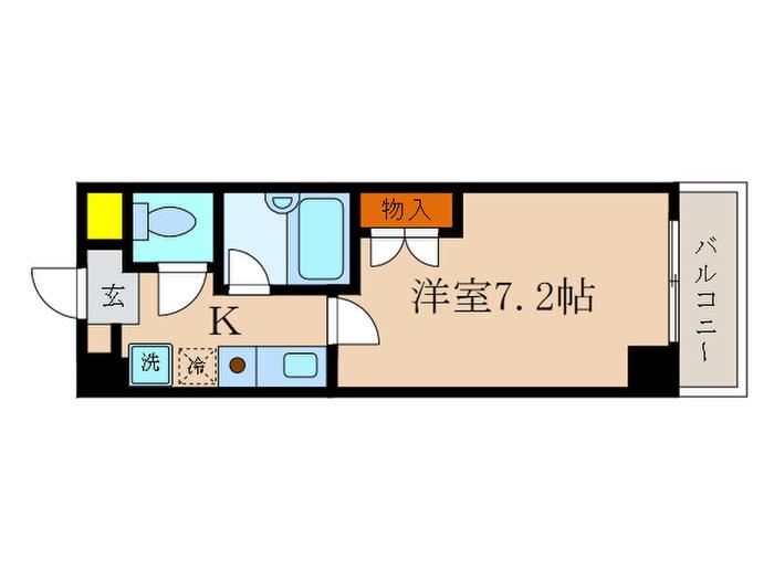 リヴィエールミヤ(1K/4階)の間取り写真