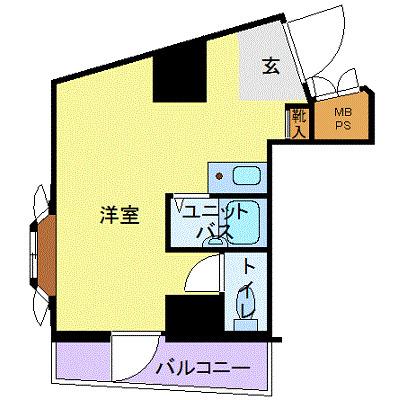 ポートハイム西横浜(ワンルーム/6階)の間取り写真