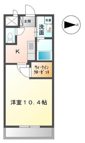 プロスペラール(1K/1階)の間取り写真