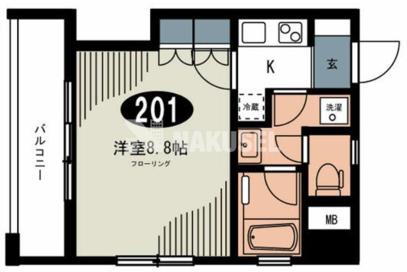 YSR大岡山(1K/2階)の間取り写真