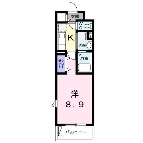 プティメゾン青葉台(1K/2階)の間取り写真