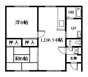 グランディールII(2LDK/2階)の間取り写真