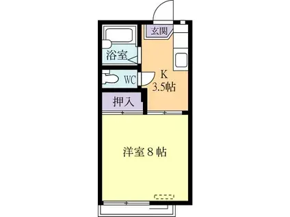 マノワール春日(1K/2階)の間取り写真