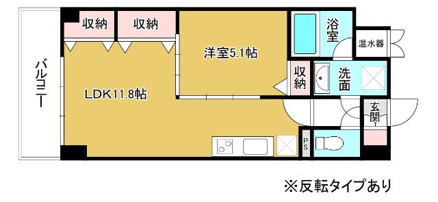 プレステージ富山(1LDK/11階)の間取り写真