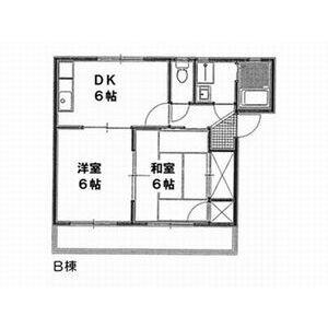 グレイス旭B(2DK/2階)の間取り写真