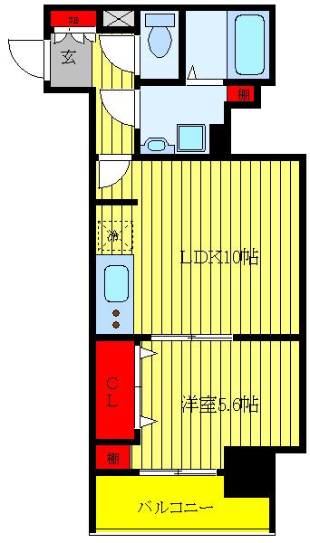 レジェンダリーガーデン赤羽 ウエストビュー(1LDK/3階)の間取り写真