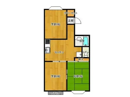 メゾンモリタA(3DK/2階)の間取り写真