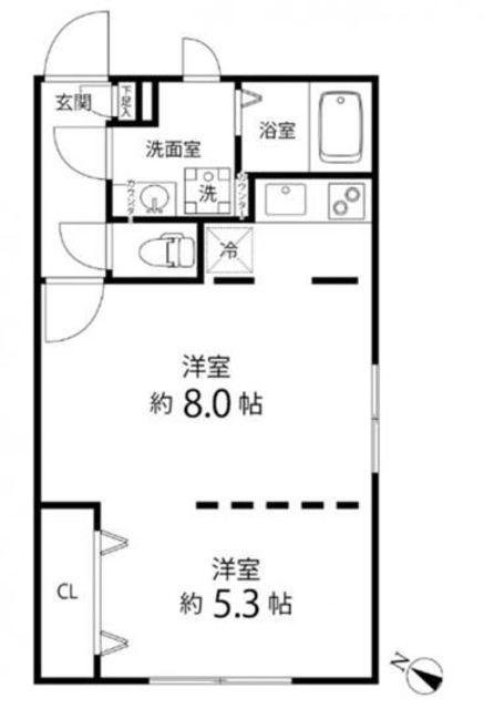 BRANCHE目黒(ワンルーム/4階)の間取り写真