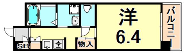 ロジュマンヴェールB棟(1K/5階)の間取り写真