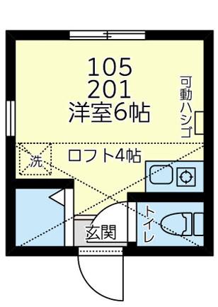 ユナイト末吉メリーランド(ワンルーム/2階)の間取り写真