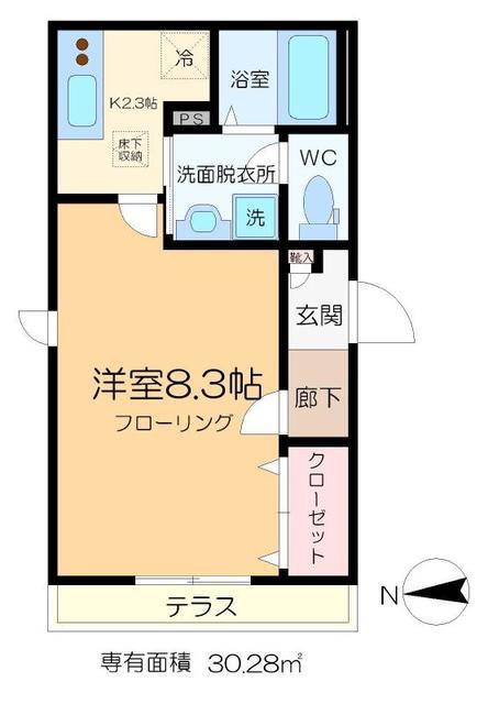セゾン百花園(1K/1階)の間取り写真