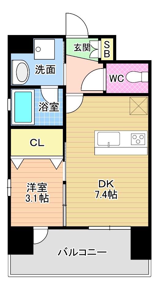 REGARIA MIHAGINO CENTER MARKSレガリア三(1DK/3階)の間取り写真