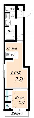 パレッソ(1LDK/2階)の間取り写真