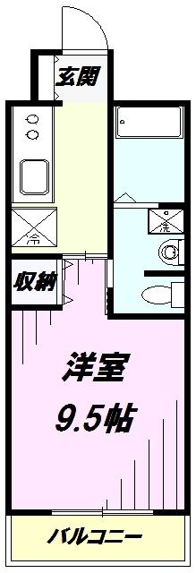 アレッサーノ(1K/3階)の間取り写真