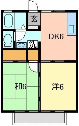 セジュール吉田(2DK/2階)の間取り写真