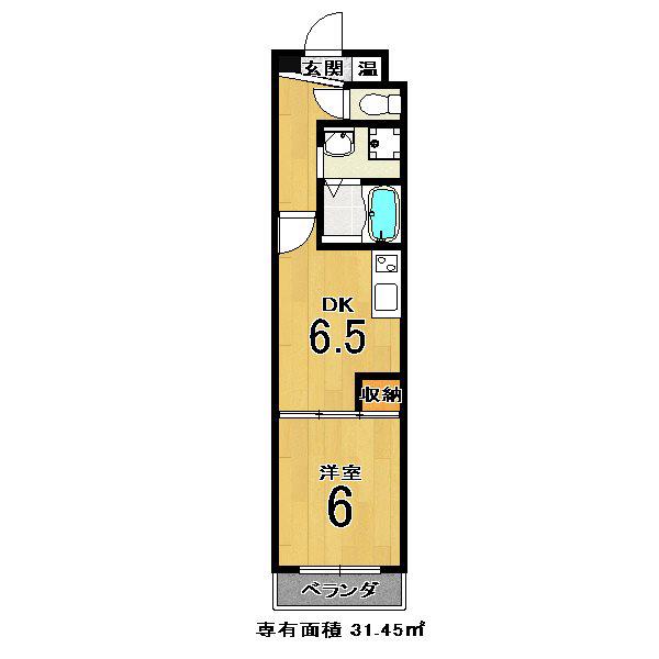 アストラルルームII(1DK/3階)の間取り写真