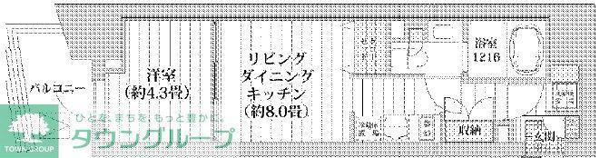 ライオンズフォーシア五反田(1LDK/11階)の間取り写真