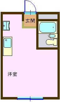 メゾン滝川(ワンルーム/2階)の間取り写真