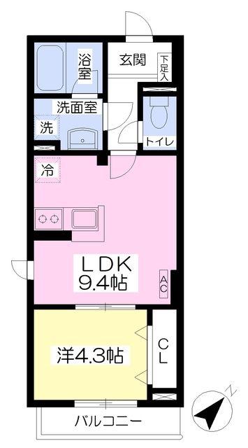 HALE MALIE(1LDK/2階)の間取り写真