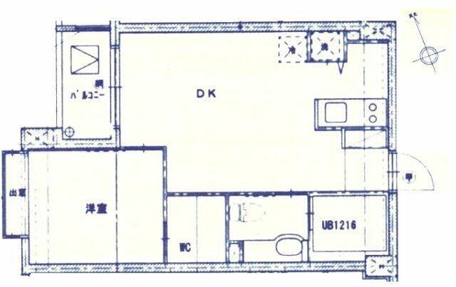 ベルジューレ高輪(1LDK/2階)の間取り写真