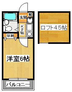 オラシオンT(1K/2階)の間取り写真