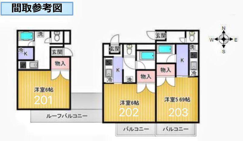 カタバミガーデン(1K/1階)の間取り写真