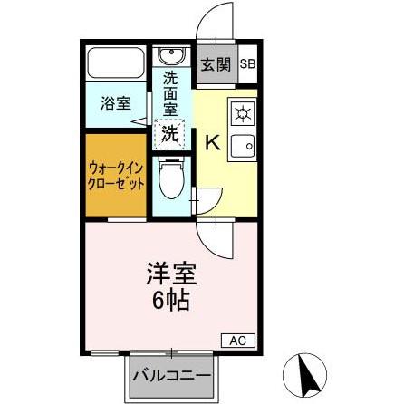 グランメール(1K/2階)の間取り写真
