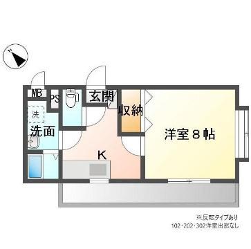マイルストーン(1K/3階)の間取り写真