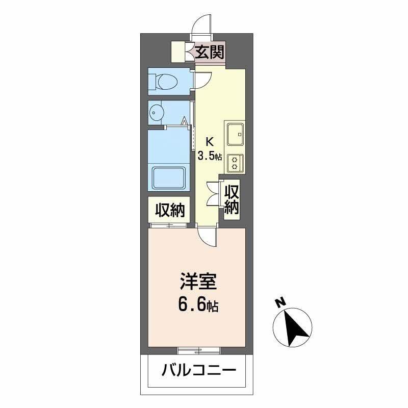 A LA MODE HINENO(1K/3階)の間取り写真