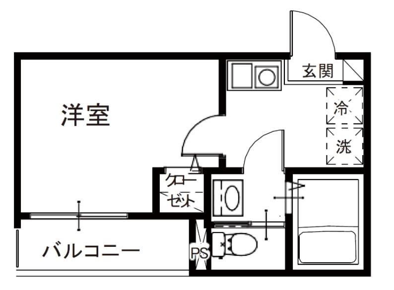 メルディア湊町1丁目(1K/1階)の間取り写真