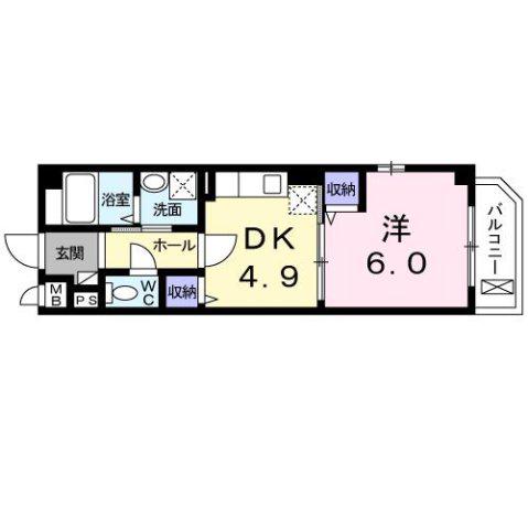 サンパティーク清隆(1DK/1階)の間取り写真