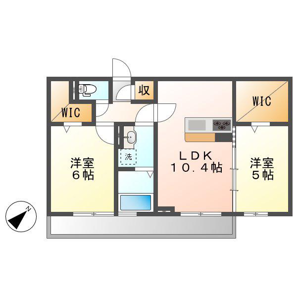 グランツI(2LDK/1階)の間取り写真