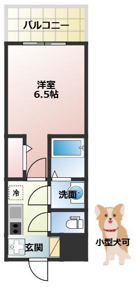 JMFレジデンス桜ノ宮(1K/8階)の間取り写真