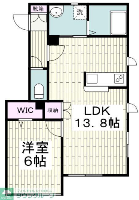 ロア 六道乃辻(1LDK/2階)の間取り写真