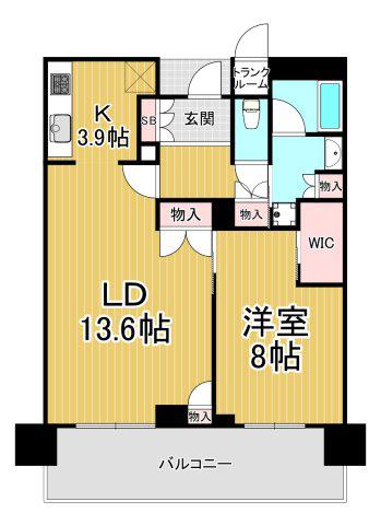 ジオタワー宝塚グランレジスTHE ノース(1LDK/29階)の間取り写真