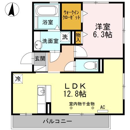 パルエイト(1LDK/3階)の間取り写真