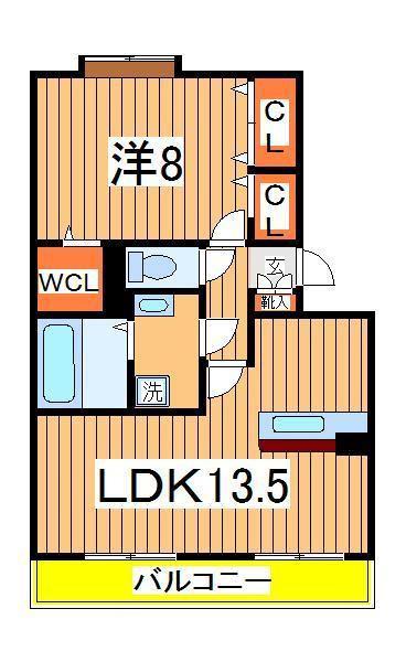 ソレーユソシア柏(1LDK/1階)の間取り写真