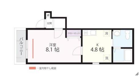 QUIET CRAB HOUSE MIX弘明寺II(1K/3階)の間取り写真