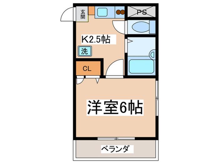 グランドール(1K/3階)の間取り写真